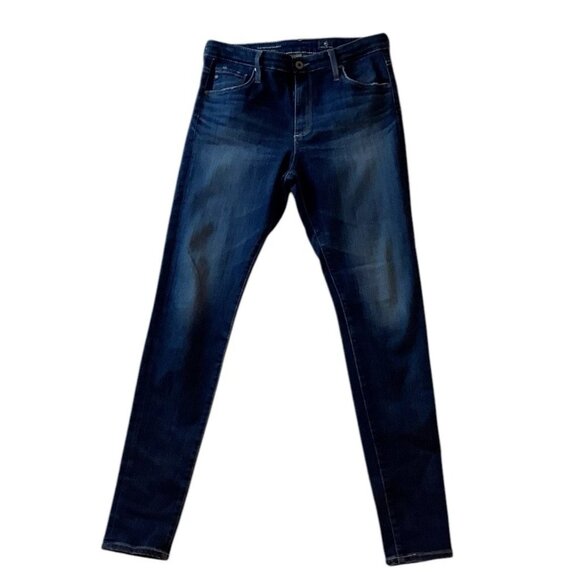 Ag Adriano Goldschmied The Farrah Skinny High Rise Dark Wash Jeans 30 Blue Denim - Picture 1 of 10